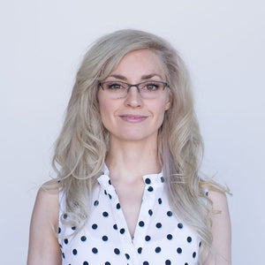 Teresa petite glasses in black and silver — thin metal cat-eye eyeglass frames for small faces, front portrait