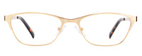 Teresa petite glasses in gold — thin metal cat-eye eyeglass frames for small faces, 49mm lens width, 16mm bridge, nose pads